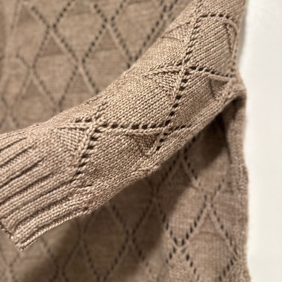 Fenn Wright Manson Woman XL Brown Wool Blend Open Knit 3/4 sweater Dress. - Picture 8 of 12